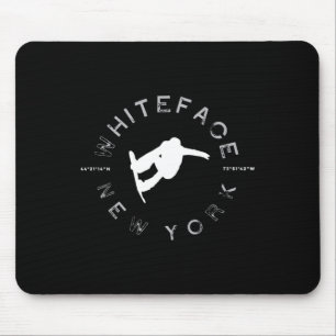 Whiteface Mountain New York Vintage Retro Snowboar Mouse Pad
