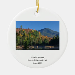 Whiteface Mountain over Little Cherrypatch Pond Ceramic Tree Decoration