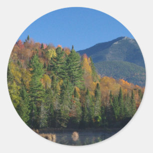Whiteface Mountain over Little Cherrypatch Pond Classic Round Sticker