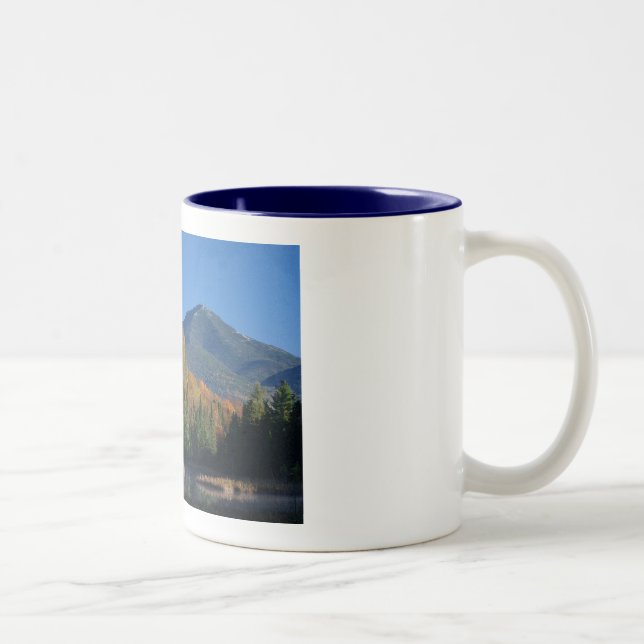 Whiteface Mountain over Little Cherrypatch Pond Two-Tone Coffee Mug (Right)