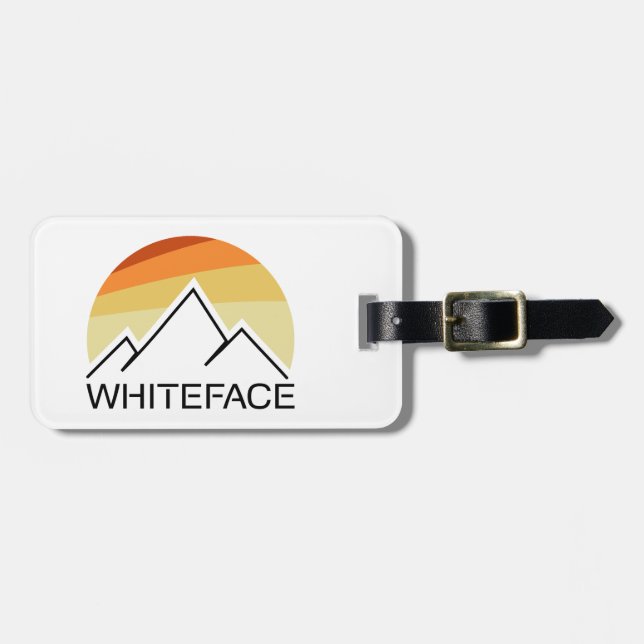 Whiteface Mountain Retro Luggage Tag (Front Horizontal)