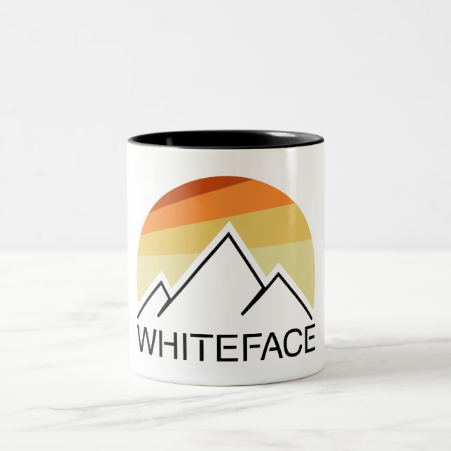 Whiteface Mountain Retro Two-Tone Coffee Mug (Center)