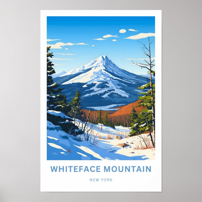 Whiteface Mountains New York Travel Print (Front)