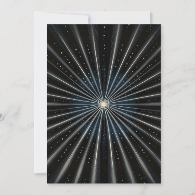 Whitefire Supernova Cosmic Galaxy Star White Black Invitation (Front)