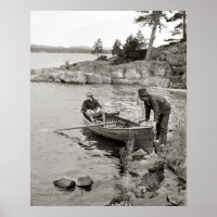 Whitefish Bay Fishing Trip, 1906. Vintage Photo