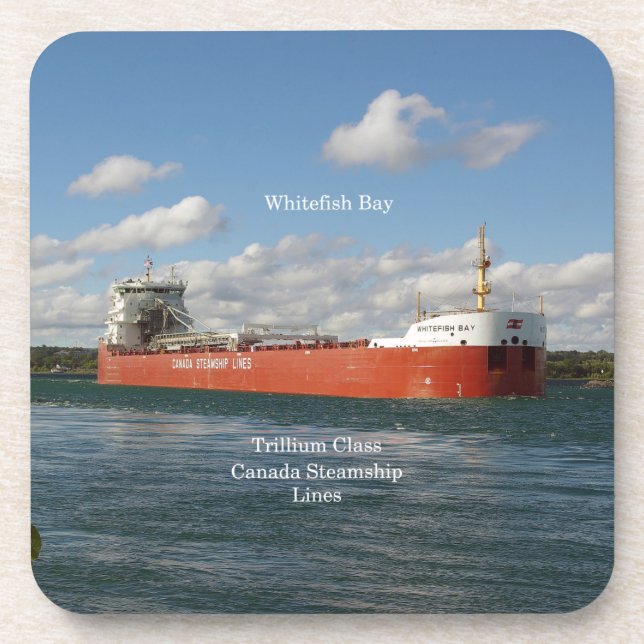 Whitefish Bay set of 6 hard plastic coasters (Front)