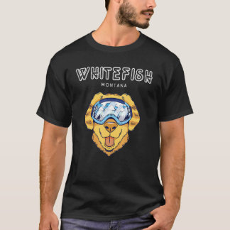 Whitefish Montana - Funny Dog Ski Googles T-Shirt