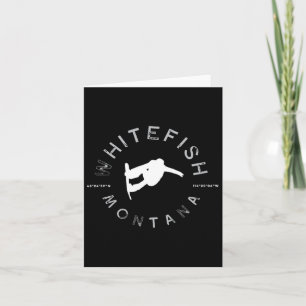 Whitefish Montana Graphic Vintage Snowboarding Card