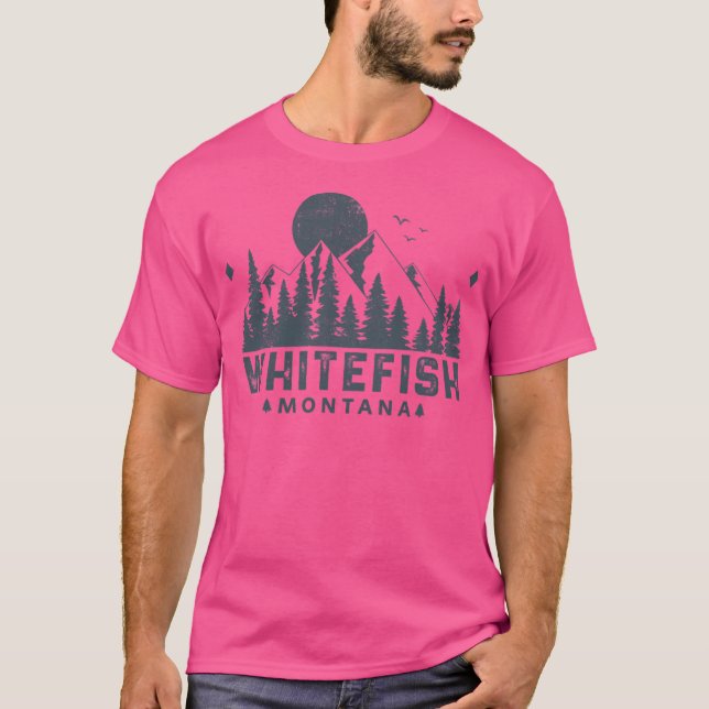 Whitefish Montana Mountain View T-Shirt (Front)