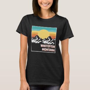 WHITEFISH MONTANA Retro sunset USA Souvenir T-Shirt