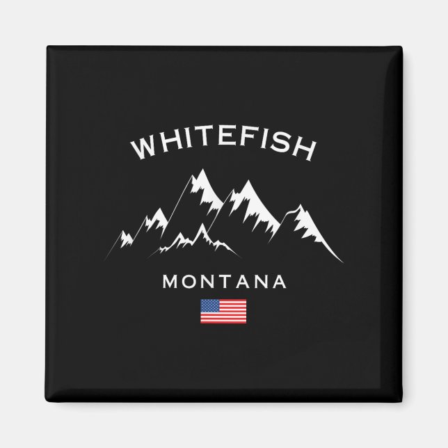 Whitefish Montana Ski Resort Rocky Mountains Skiin Magnet (Front)