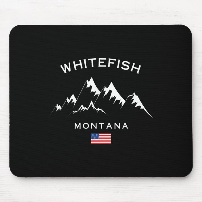 Whitefish Montana Ski Resort Rocky Mountains Skiin Mouse Pad (Front)