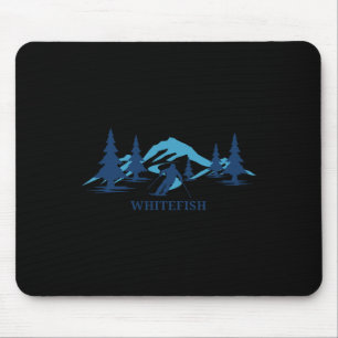 Whitefish Montana Ski Resort Skiing Skier Mouse Pad