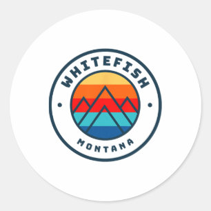Whitefish Montana Skiing Snowboarding Family Ski T Classic Round Sticker