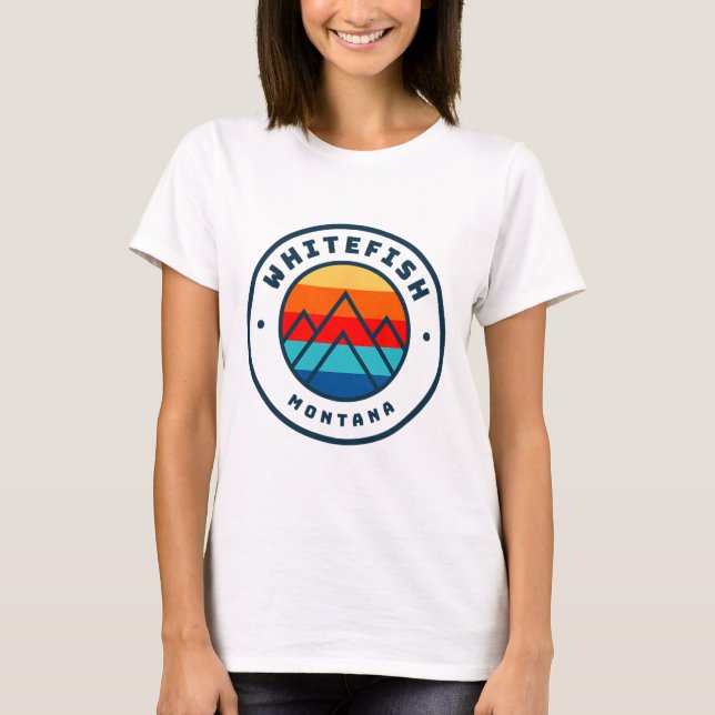 Whitefish Montana Skiing Snowboarding Family Ski T T-Shirt (Front)