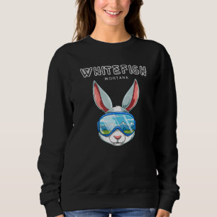 Whitefish Montana Usa Ski And Snowboard Rabbit Sweatshirt