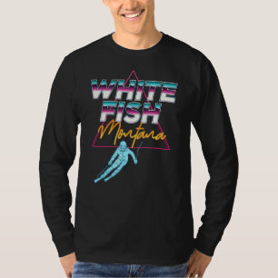 Whitefish Montana Usa Ski Resort 1980s Retro T-Shirt