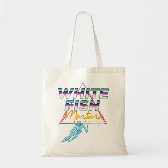 Whitefish Montana  USA Ski Resort 1980s Retro  Tote Bag (Front)