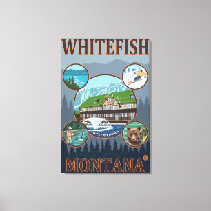 Whitefish, MontanaScenic Travel Poster Canvas Print