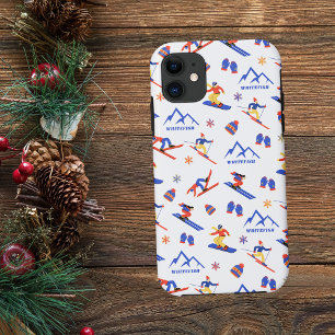 Whitefish Mountain Montana Ski Snowboard Pattern Case-Mate iPhone Case