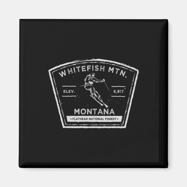 Whitefish Mountain Montana Snow Skiing  Magnet (Front)