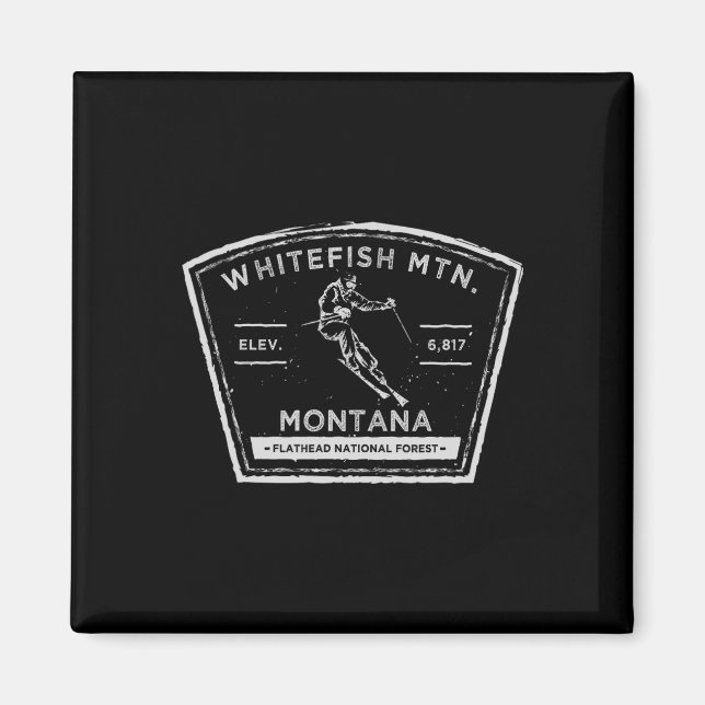 Whitefish Mountain Montana Snow Skiing  Magnet (Front)