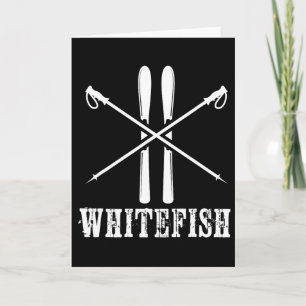 Whitefish Mountain Ski Skier Skiing Nordic Alpine Card
