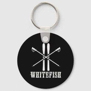 Whitefish Mountain Ski Skier Skiing Nordic Alpine  Key Ring