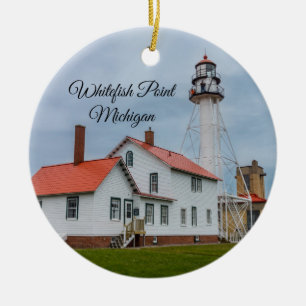 Whitefish Point Lighthouse Ceramic Tree Decoration