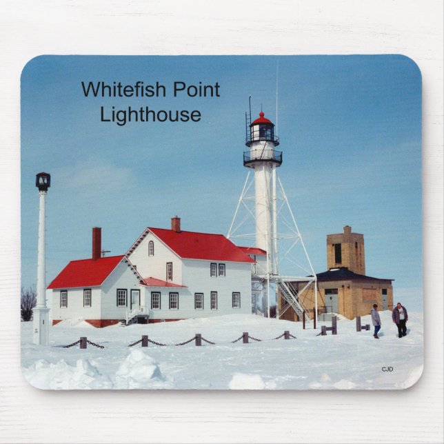 Whitefish Point Lighthouse winter mousepad (Front)