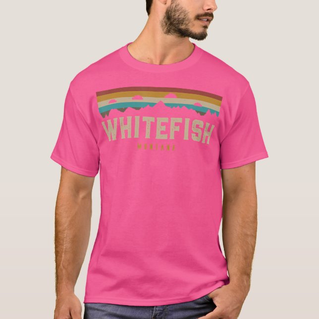 Whitefish Vintage Mountains Hiking Camping Montana T-Shirt (Front)