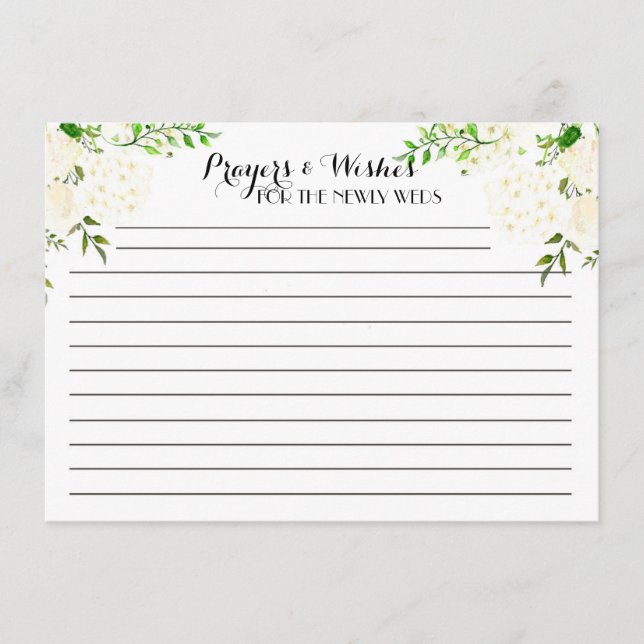 WhiteFloral Advice Cards, prayers, wishes (Front)
