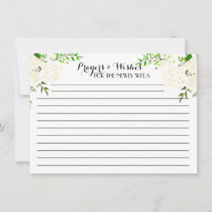 WhiteFloral Advice Cards, prayers, wishes Card