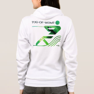 WhiteGreen Tugofwater Ladies Hoodie by lobodorio
