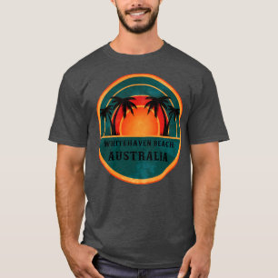 Whitehaven Beach Australia Beach Retro Sunset T-Shirt