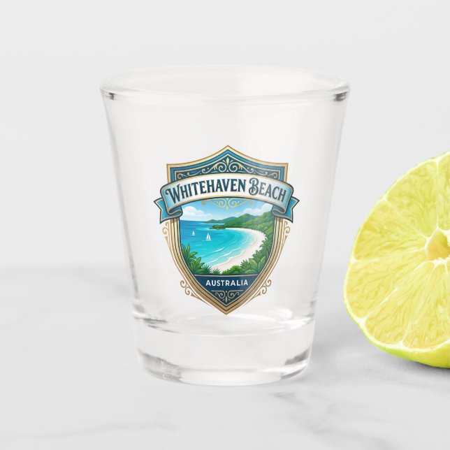 Whitehaven Beach Australia Shot Glass (Front)