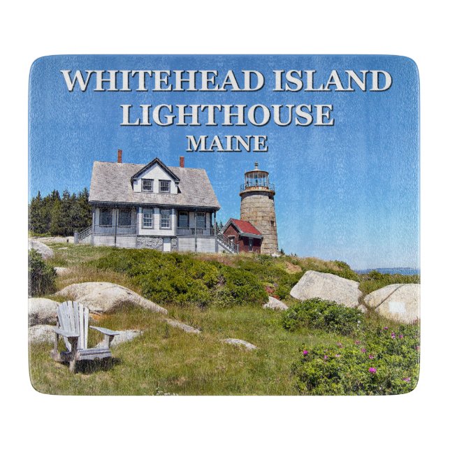 Whitehead Island Lighthouse Maine Cutting Board (Front)