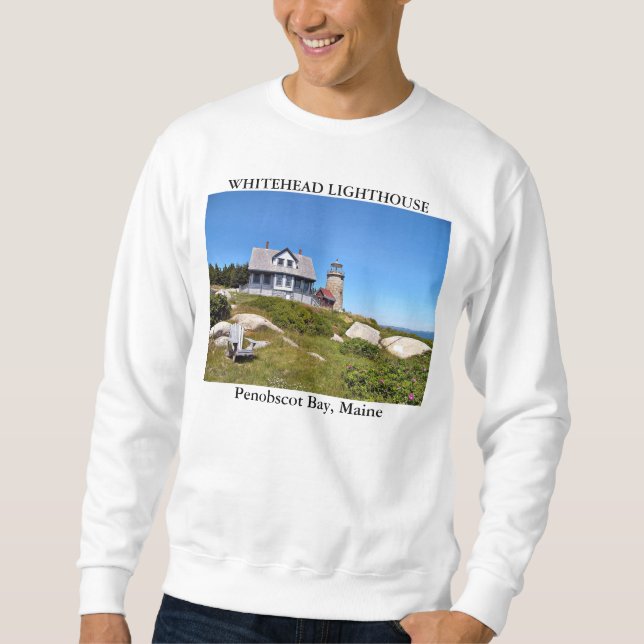 Whitehead Lighthouse, Penobscot Bay Maine Sweatshirt (Front)