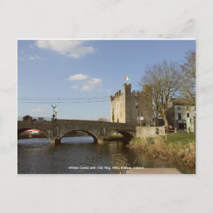 Whites Castle Athy, Irish tricolour flag Holiday Postcard