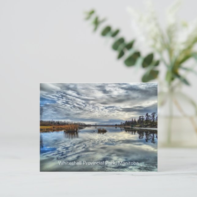 Whiteshell Autumn Reflection Postcard (Standing Front)