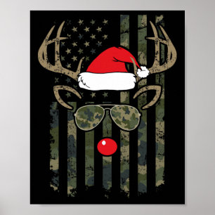 Whitetail Buck Bow Hunter Camo Funny Deer Hunting Poster