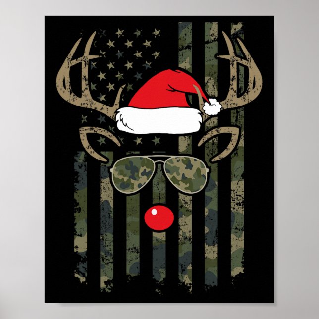 Whitetail Buck Bow Hunter Camo Funny Deer Hunting  Poster (Front)