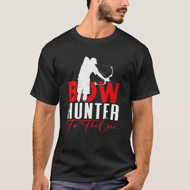 Whitetail Buck Bowhunting Deer Hunting Bow Hunter T-Shirt (Front)
