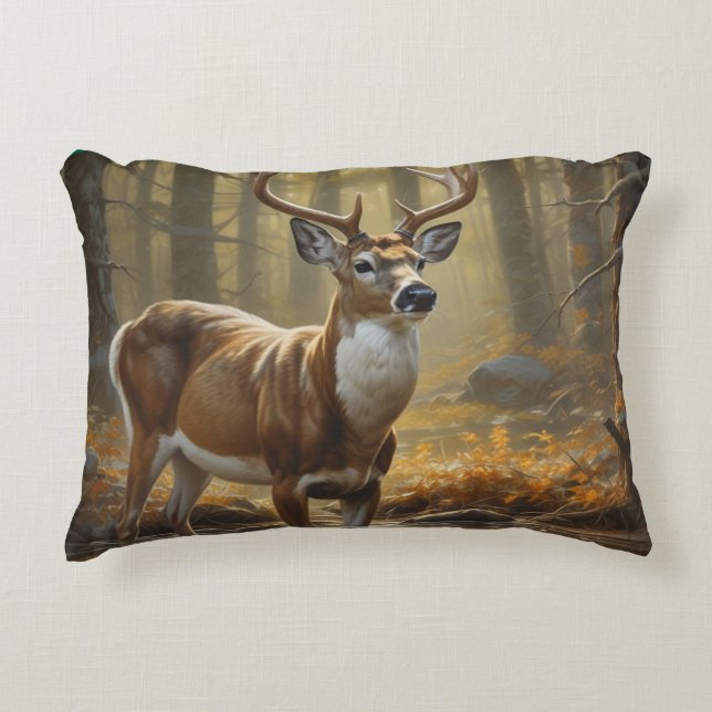 Whitetail Buck Decorative Cushion (Front)