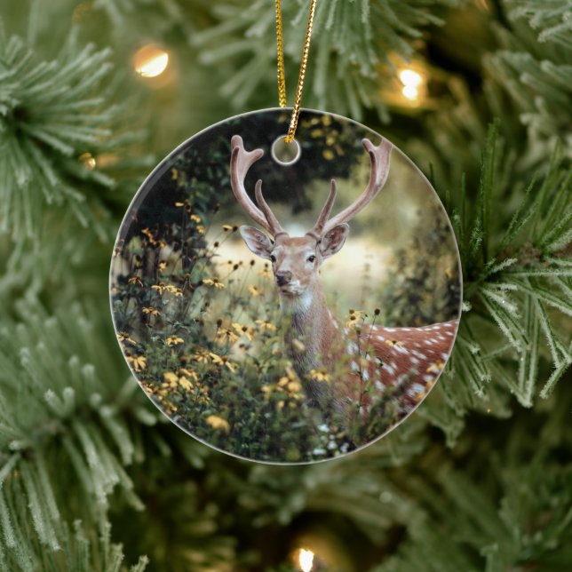 Whitetail Buck Deer awesome Hunting Ceramic Tree Decoration (Tree)