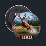 Whitetail Buck Deer Dad Bottle Opener<br><div class="desc">Big,  beautiful whitetail buck jumping through a marsh,  with a gorgeous mountain scene and a wooden sign with DAD painted on it. Great for Father's Day or Dad's Birthday</div>