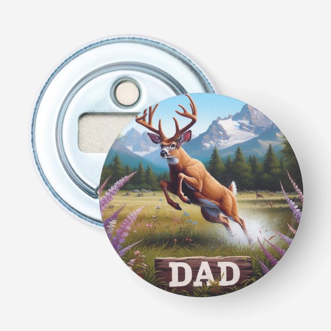 Whitetail Buck Deer Dad Bottle Opener (Front)