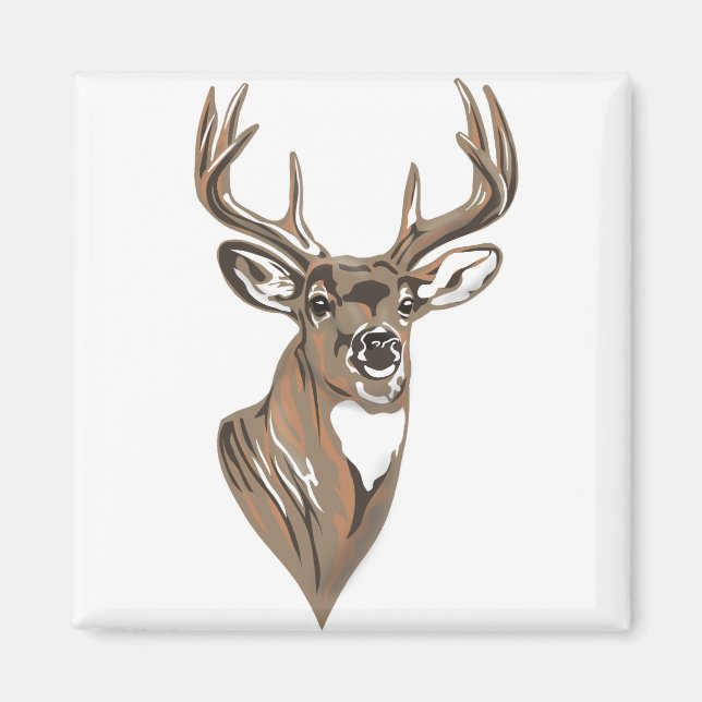 Whitetail Buck Deer Head Magnet (Front)