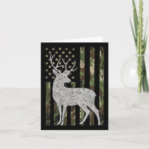 Whitetail Buck Deer Hunting American Camouflage Us Card