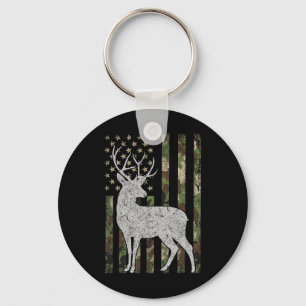 Whitetail Buck Deer Hunting American Camouflage Us Key Ring